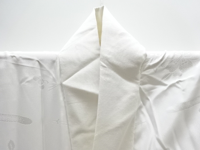  ヱ霞に草花模様織り出し単衣長襦袢